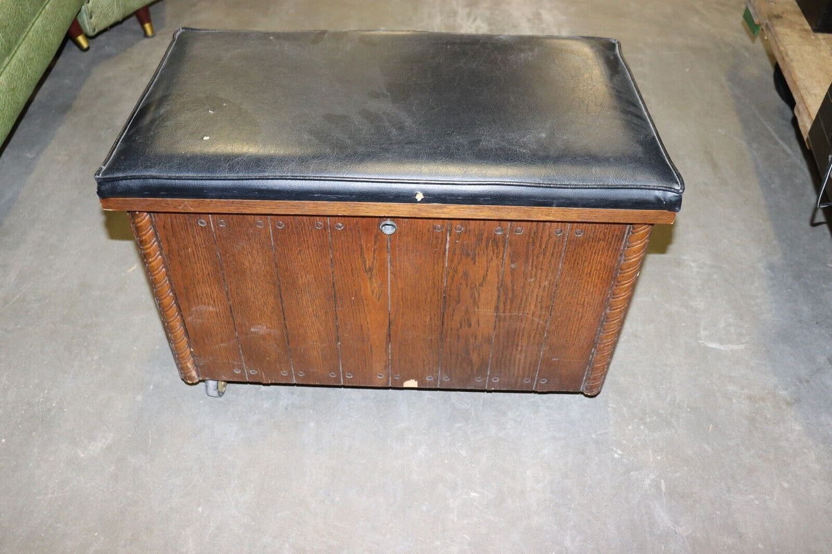 Record Cabinet by Lane, Flip up Door, w/ Wheels, Fair Condition - Northside Material Brokers