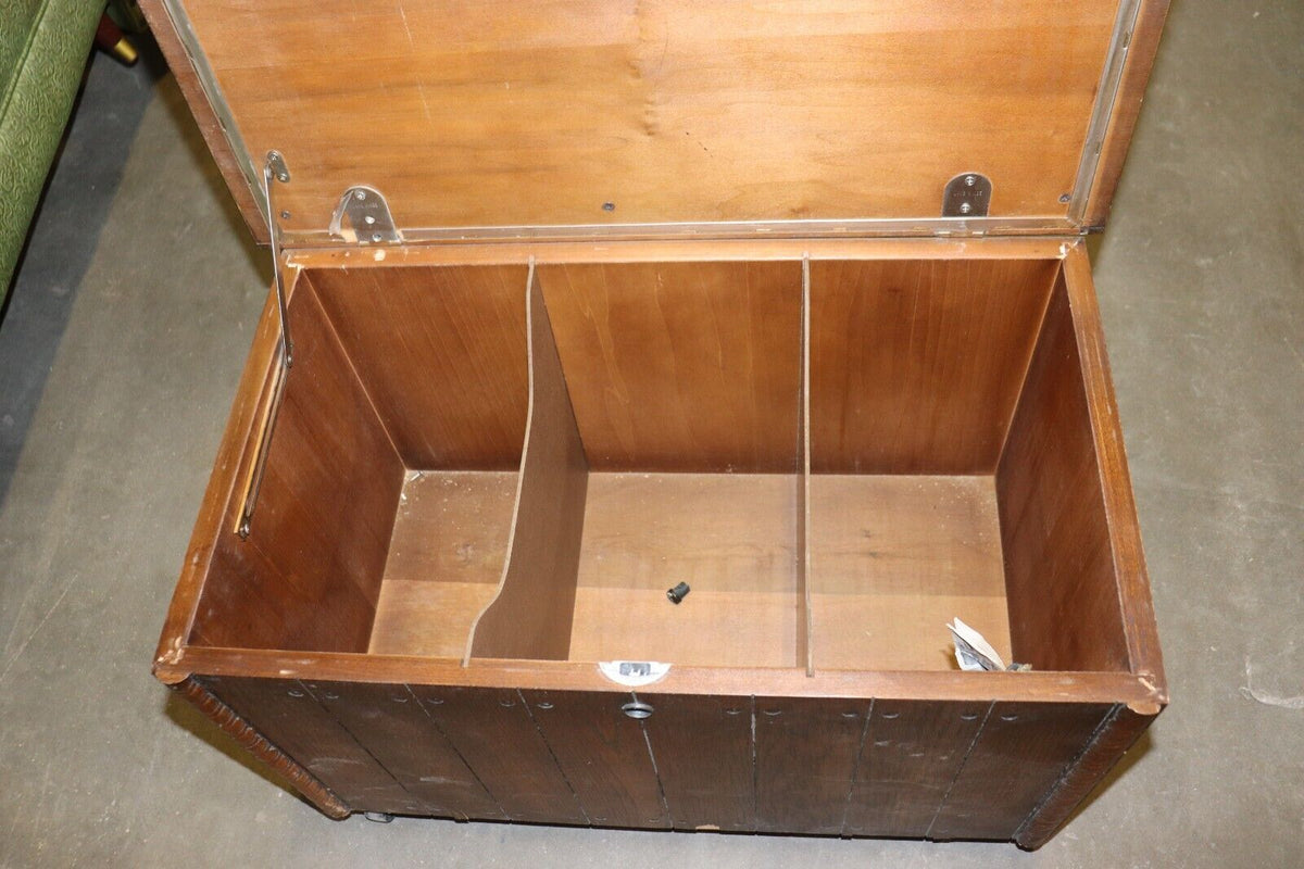 Record Cabinet by Lane, Flip up Door, w/ Wheels, Fair Condition - Northside Material Brokers
