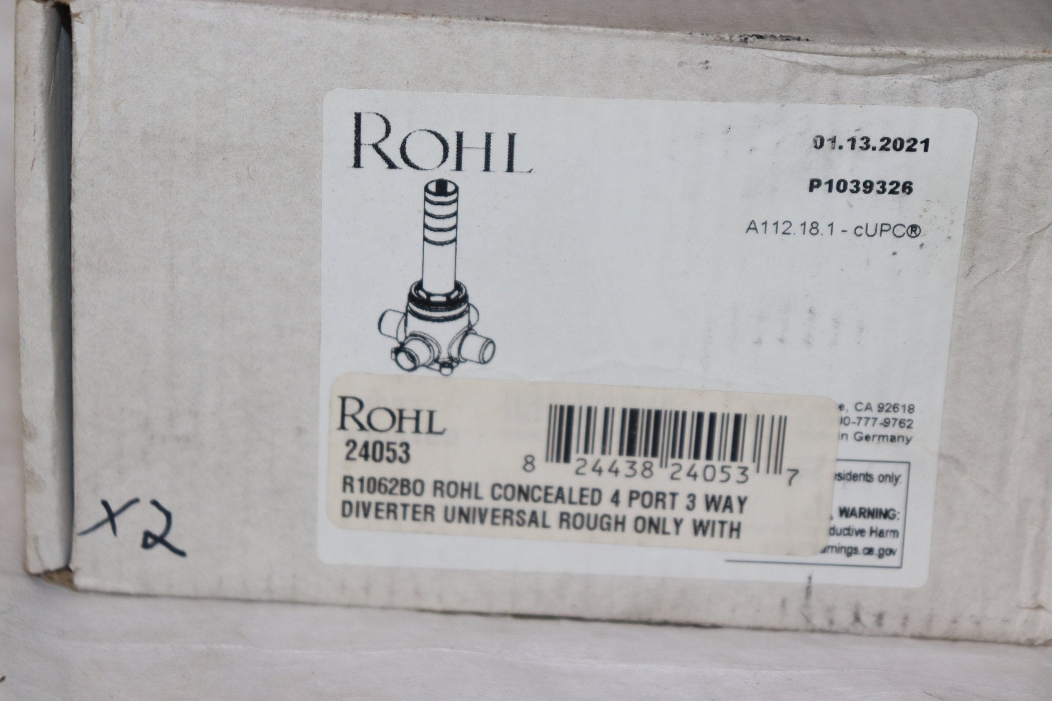Rohl R1062BO 4-Port, 3-Way Dedicated Diverter Rough-In Valve - Northside Material Brokers