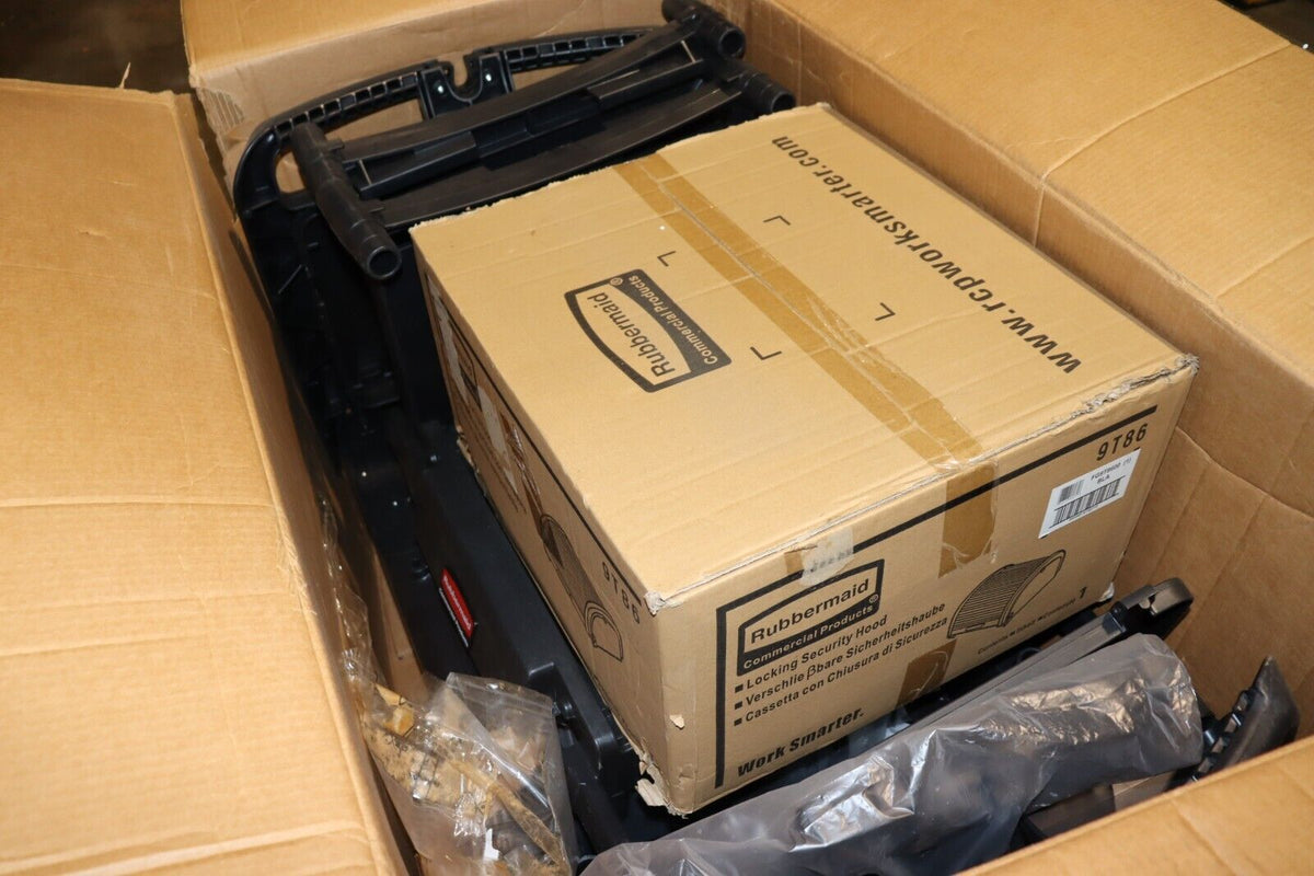 Rubbermaid FG9T7800BLA Housekeeping Cart, Black - Northside Material Brokers