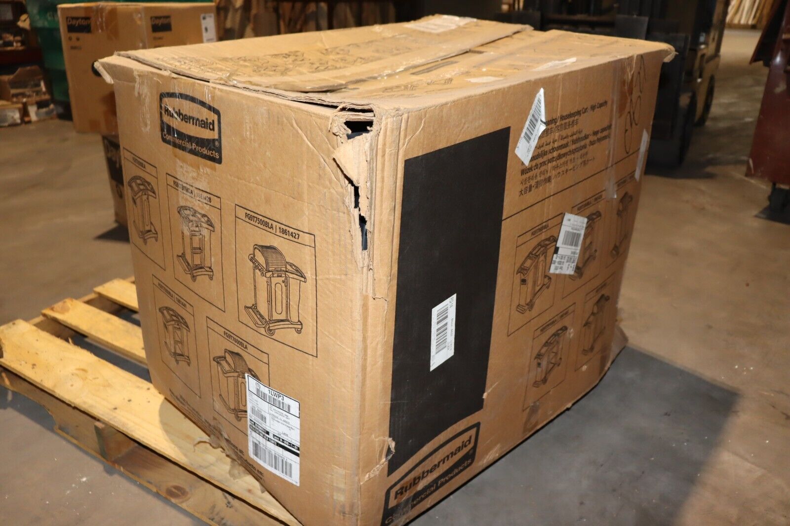 Rubbermaid FG9T7800BLA Housekeeping Cart, Black - Northside Material Brokers