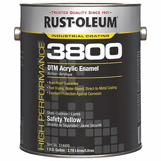 Rust-Oleum Acrylic Enamel Coating, Safety Yellow, 1 gal, 454H21 - Northside Material Brokers