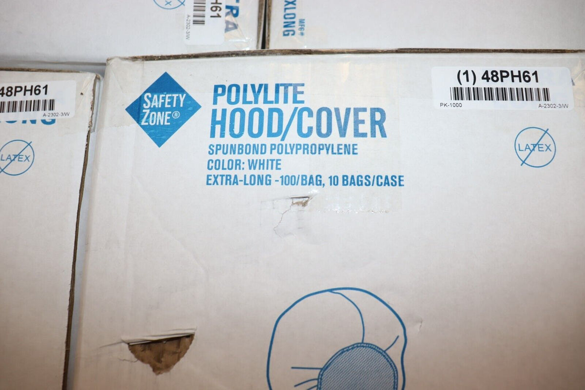 Safety Zone Disposable Hood: White, XL, 1,000 PK, 48PH61 - Northside Material Brokers