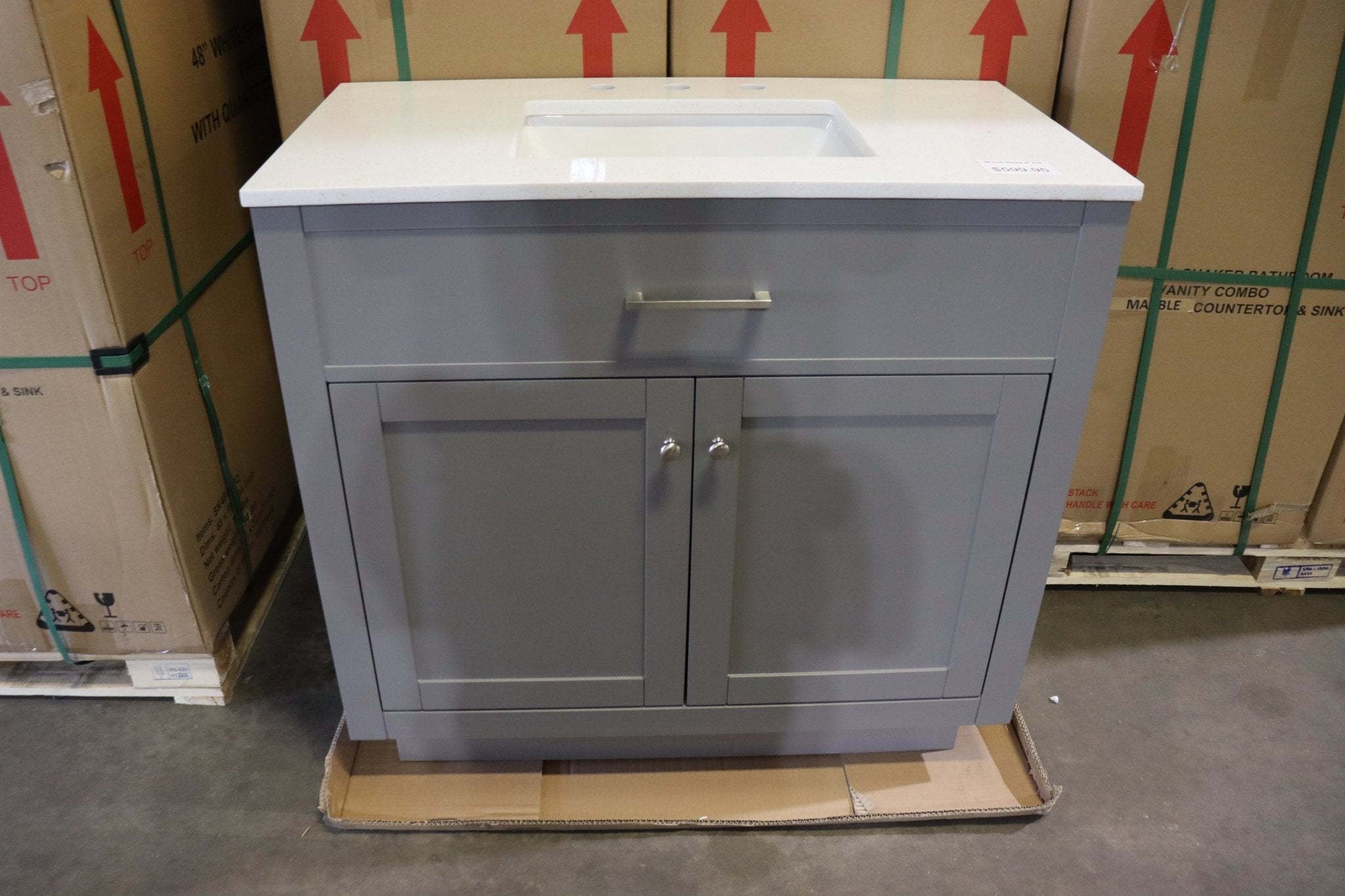 Shaker Style Vanity Cabinet w/ Top & Hardware - Northside Material Brokers