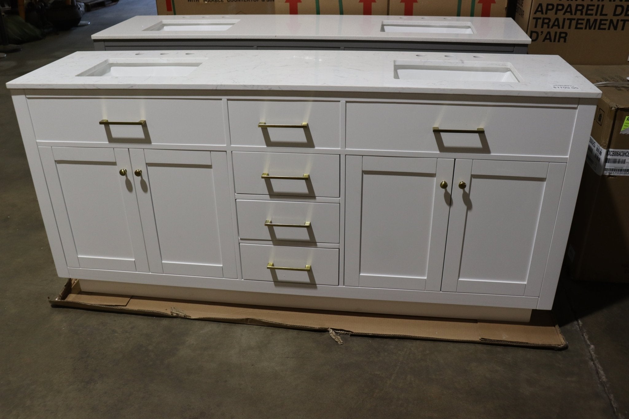 Shaker Style Vanity Cabinet w/ Top & Hardware - Northside Material Brokers
