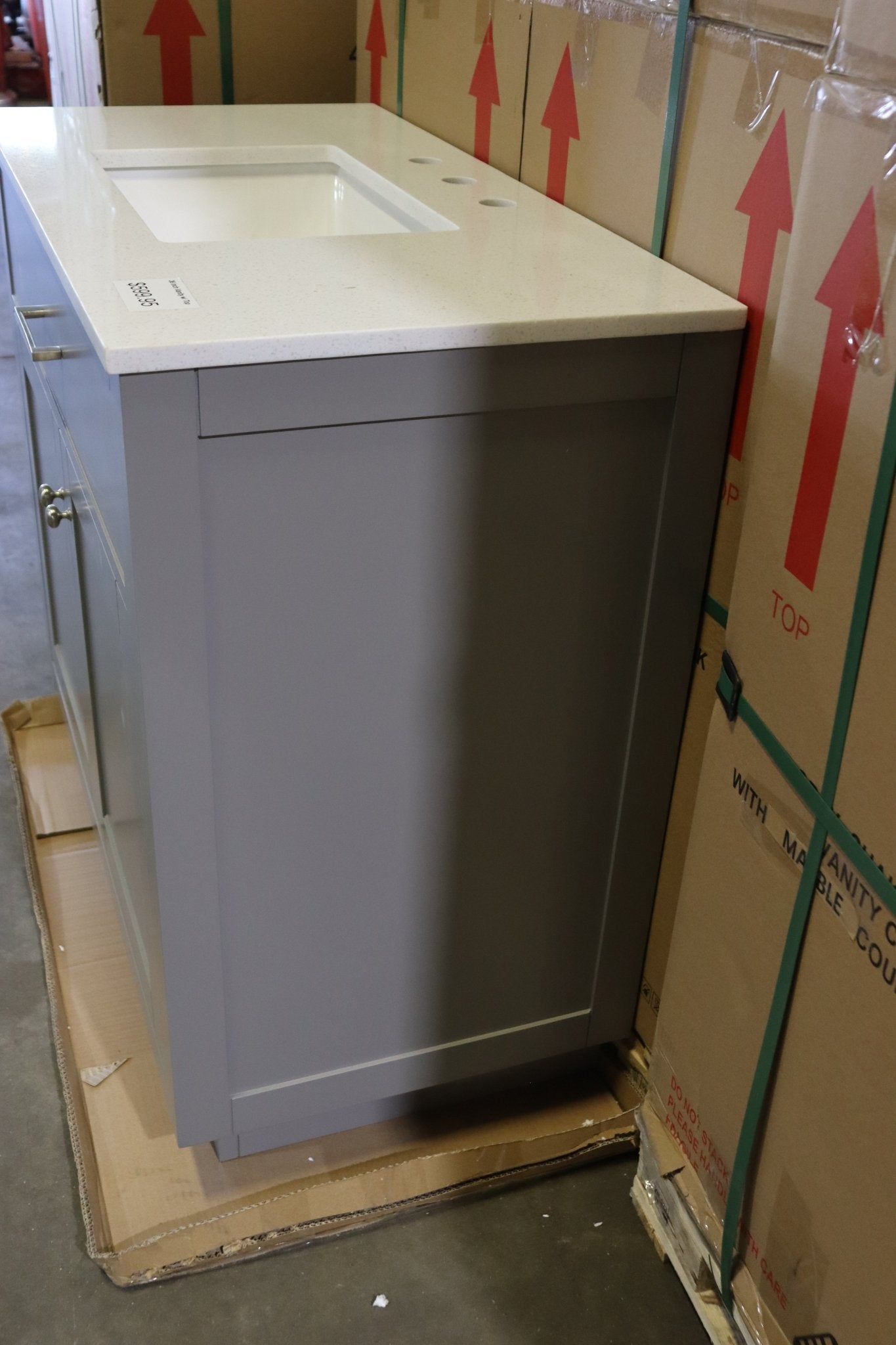 Shaker Style Vanity Cabinet w/ Top & Hardware - Northside Material Brokers
