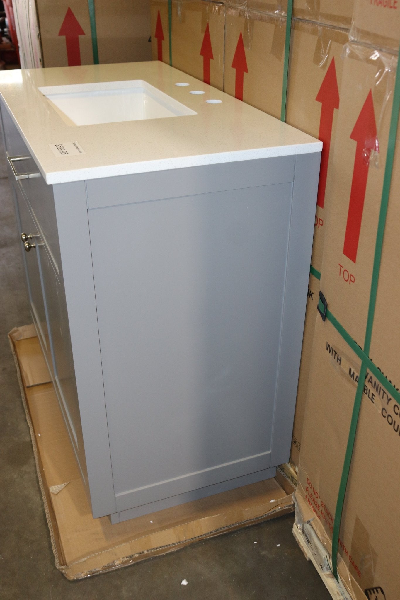 Shaker Style Vanity Cabinet w/ Top & Hardware - Northside Material Brokers
