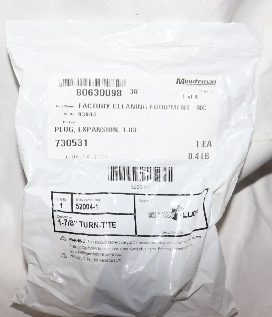 Shaw Plugs 52004-1 Expansion Plug, T-Handle, 1-7/8 Inch, NEW - Northside Material Brokers
