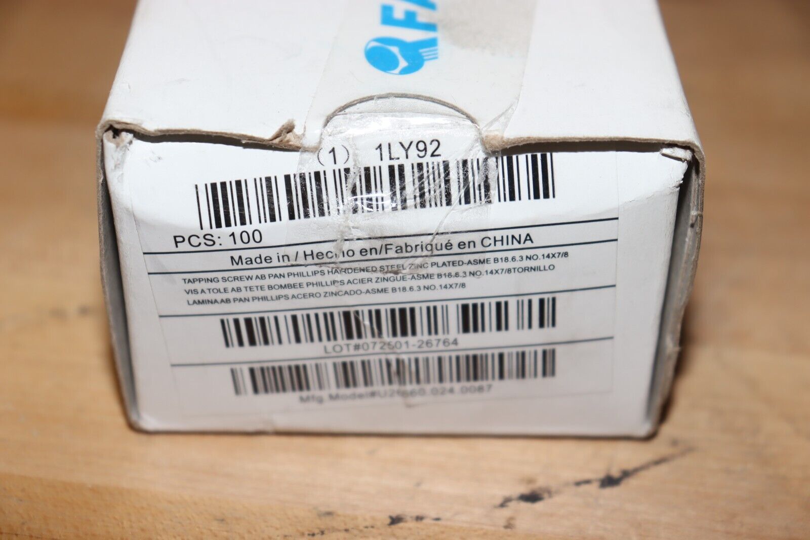 Sheet Metal Screw: 14 Size, 7/8 in Lg, Steel, Zinc Plated, 1LY92, 100 pack - Northside Material Brokers