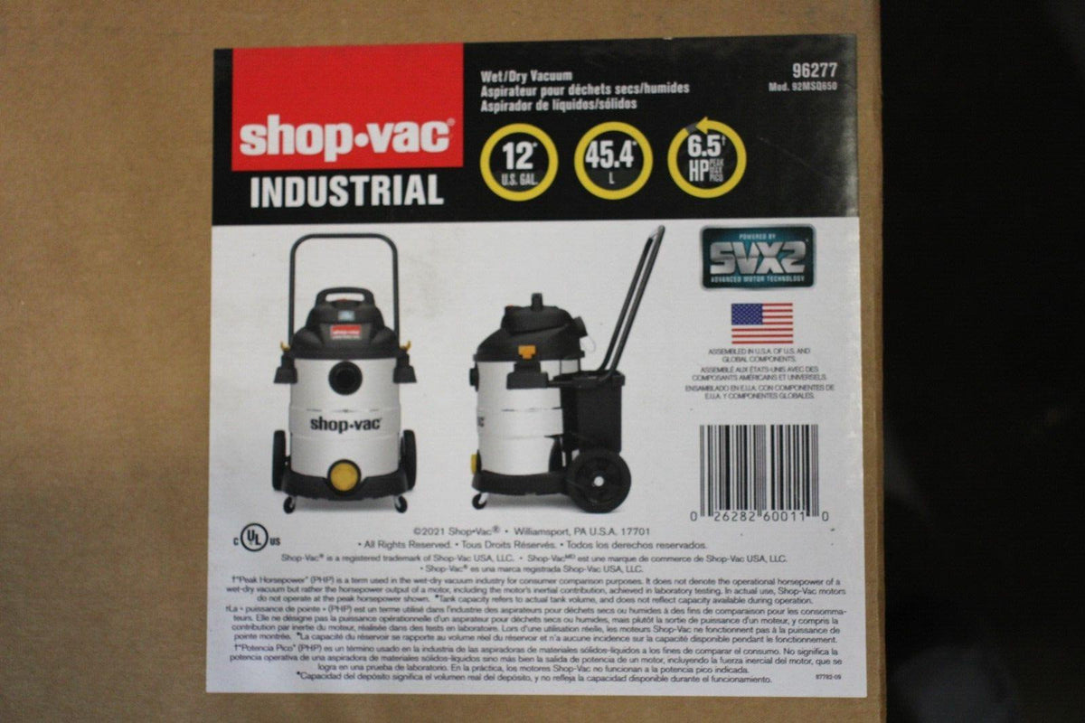 SHOP-VAC INDUJSTRIAL WET M/ DRY VACUUM SVX2 9627706 - Northside Material Brokers