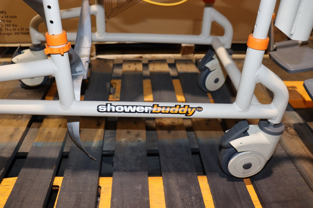 ShowerBuddy Roll-In Buddy Tilt SB3T Shower Commode Chair, 350 lbs, Locking Casters - Northside Material Brokers