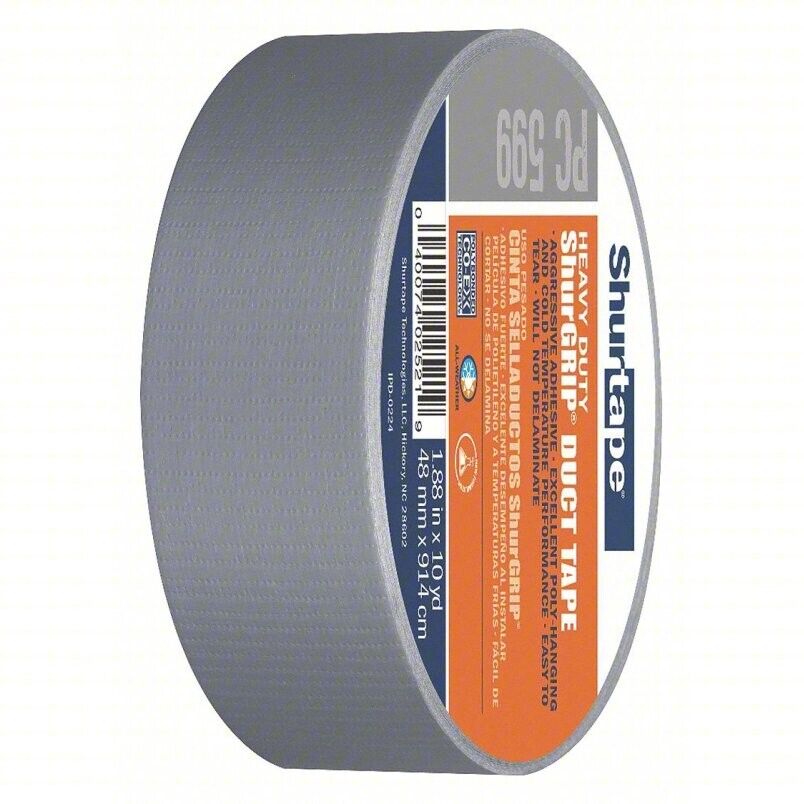 Shurtape Contractor Grade Duct Tape Silver 1.88" x 60 Yds PC 9, BOX OF 24 - Northside Material Brokers