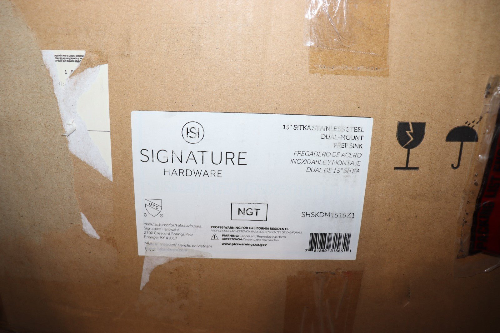 Signature Hardware SHSKDM1515AZ1 Sitka 18" Drop-In/Undermount Stainless Prep Sin - Northside Material Brokers