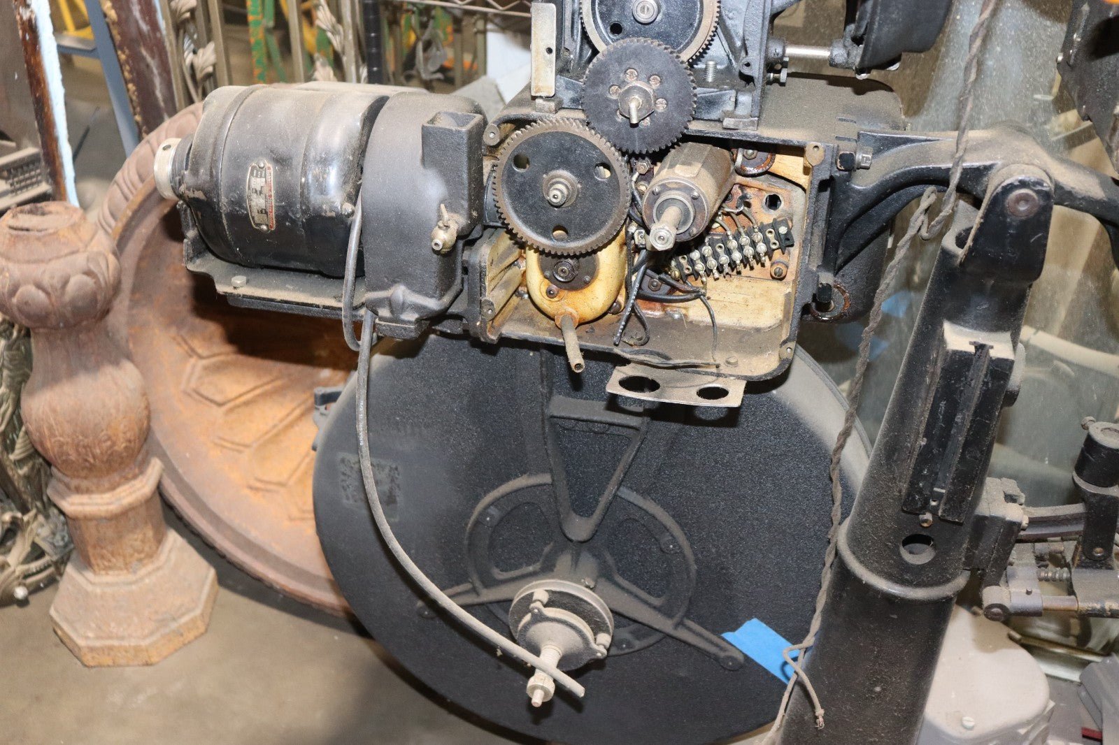 Simplex E-7 Front Shutter & Western Electric Sound Head Art Deco Projector 1920s - Northside Material Brokers