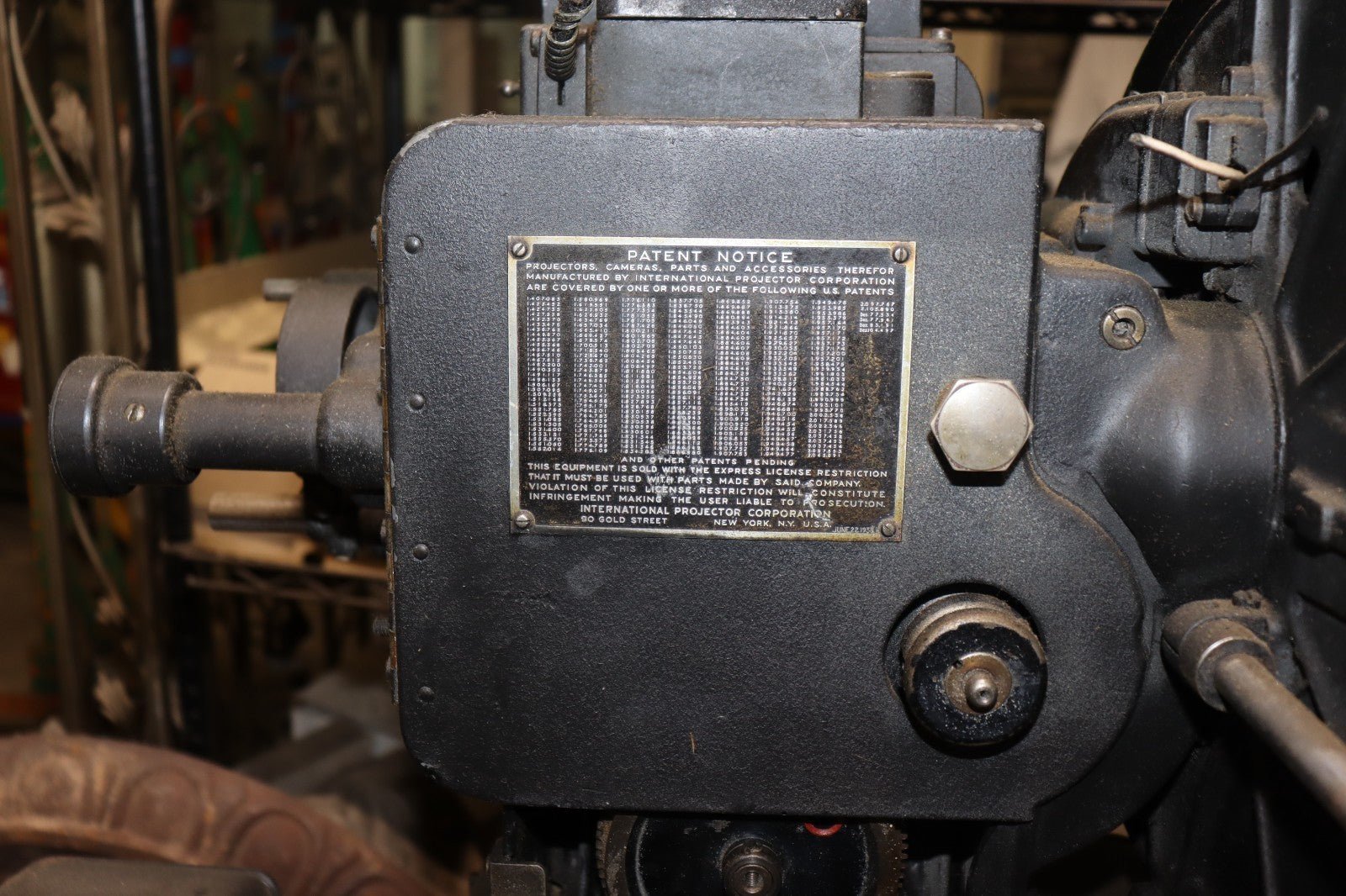 Simplex E-7 Front Shutter & Western Electric Sound Head Art Deco Projector 1920s - Northside Material Brokers
