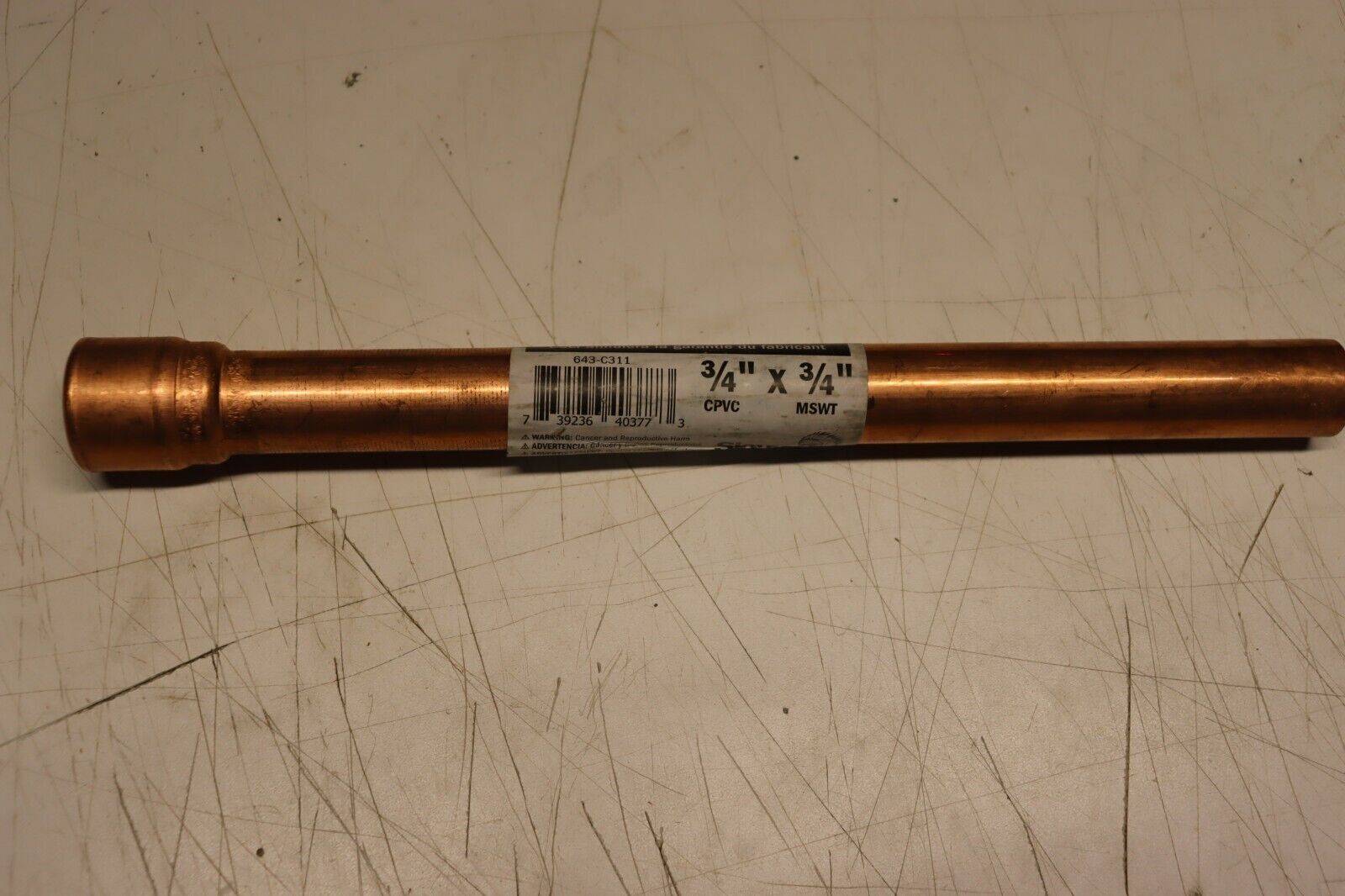 Sioux Chief Copper Straight Adapter 3/4" CPVC x 3/4" Male Sweat x 11" 643-C311 - Northside Material Brokers