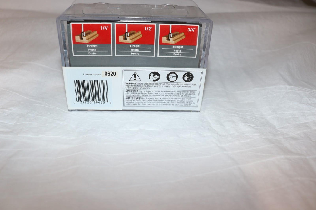 SKIL Router Bit Set 91001 Tipped Straight 3 Piece Includes 1/4" 1/2" 3/4" Bits - Northside Material Brokers