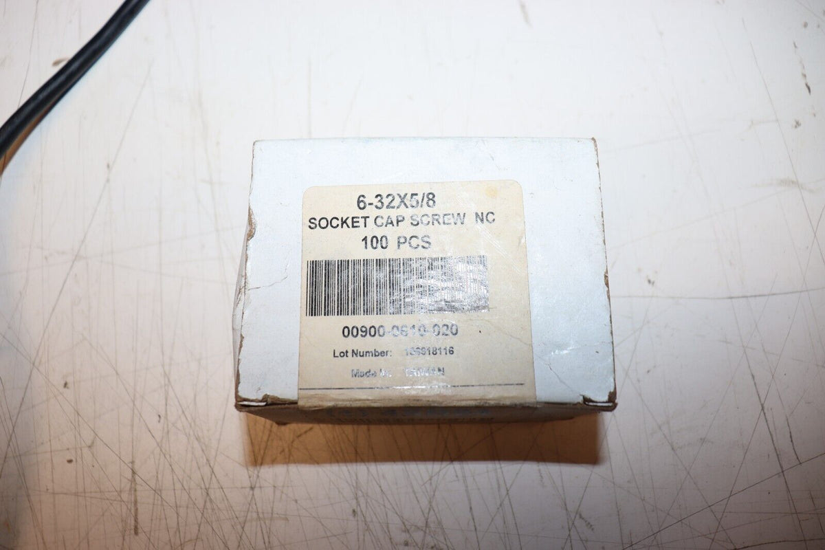 Socket Head Cap Screw: 6-32 Thread Size, 5/8 in Lg, 100 Pack - Northside Material Brokers