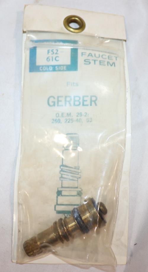 Solder Seal, GERBER FAUCET STEM FS2-61C, Cold, NOS - Northside Material Brokers