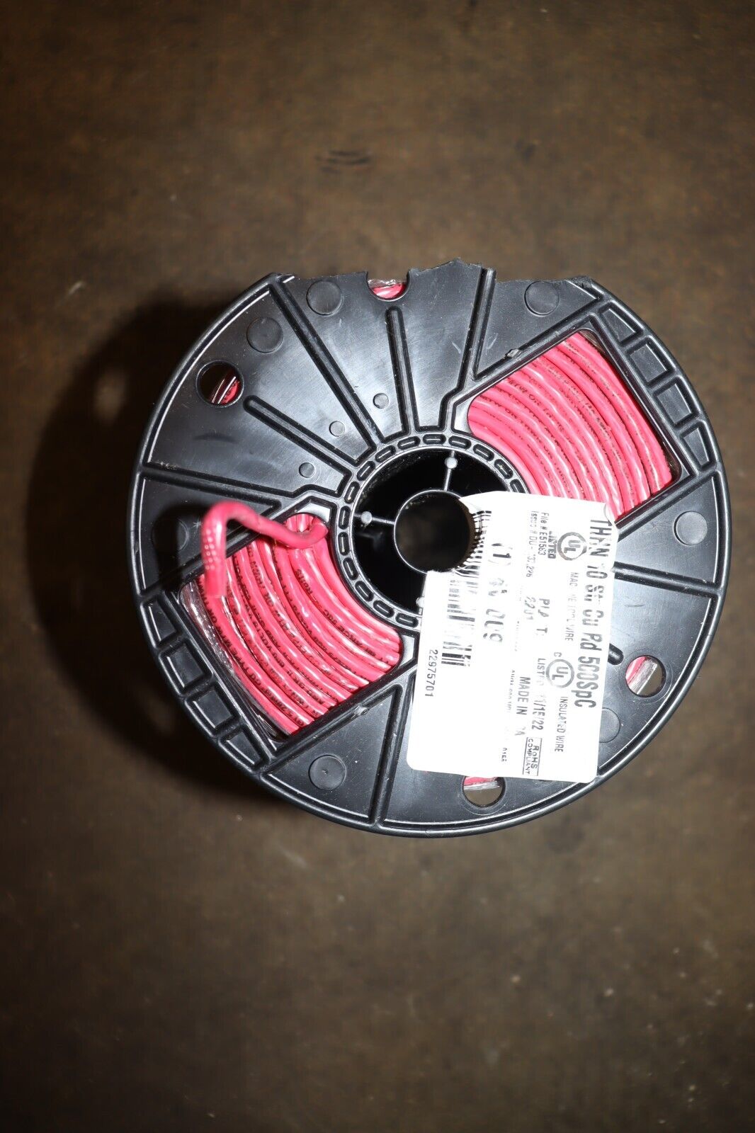SOUTHWIRE Building Wire: 10 AWG Wire Size, 1 Conductors, Red, 500 ft, 4W009 - Northside Material Brokers