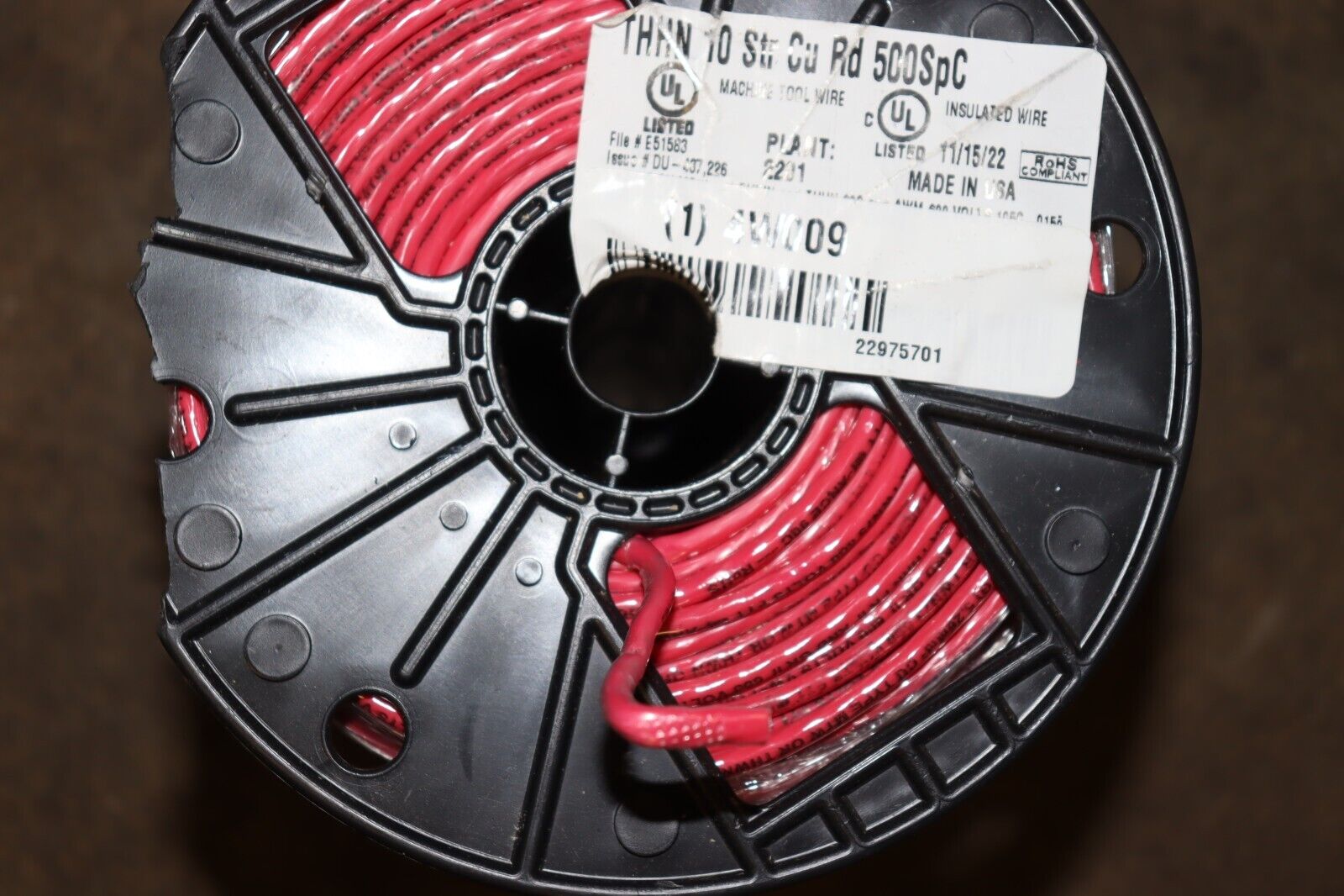 SOUTHWIRE Building Wire: 10 AWG Wire Size, 1 Conductors, Red, 500 ft, 4W009 - Northside Material Brokers