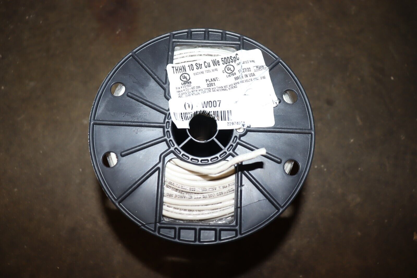 SOUTHWIRE Building Wire: 10 AWG Wire Size, 1 Conductors, White, 500 ft, 4W007 - Northside Material Brokers