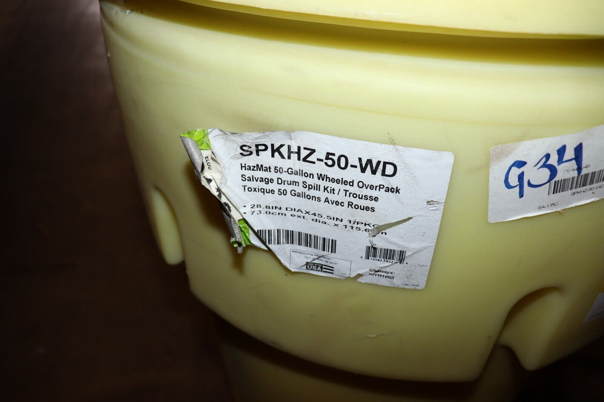 SPILLTECH SPKHZ-50-WD Spill Kit, Wheeled Drum, Chemical/Hazmat 443U45, New - Northside Material Brokers