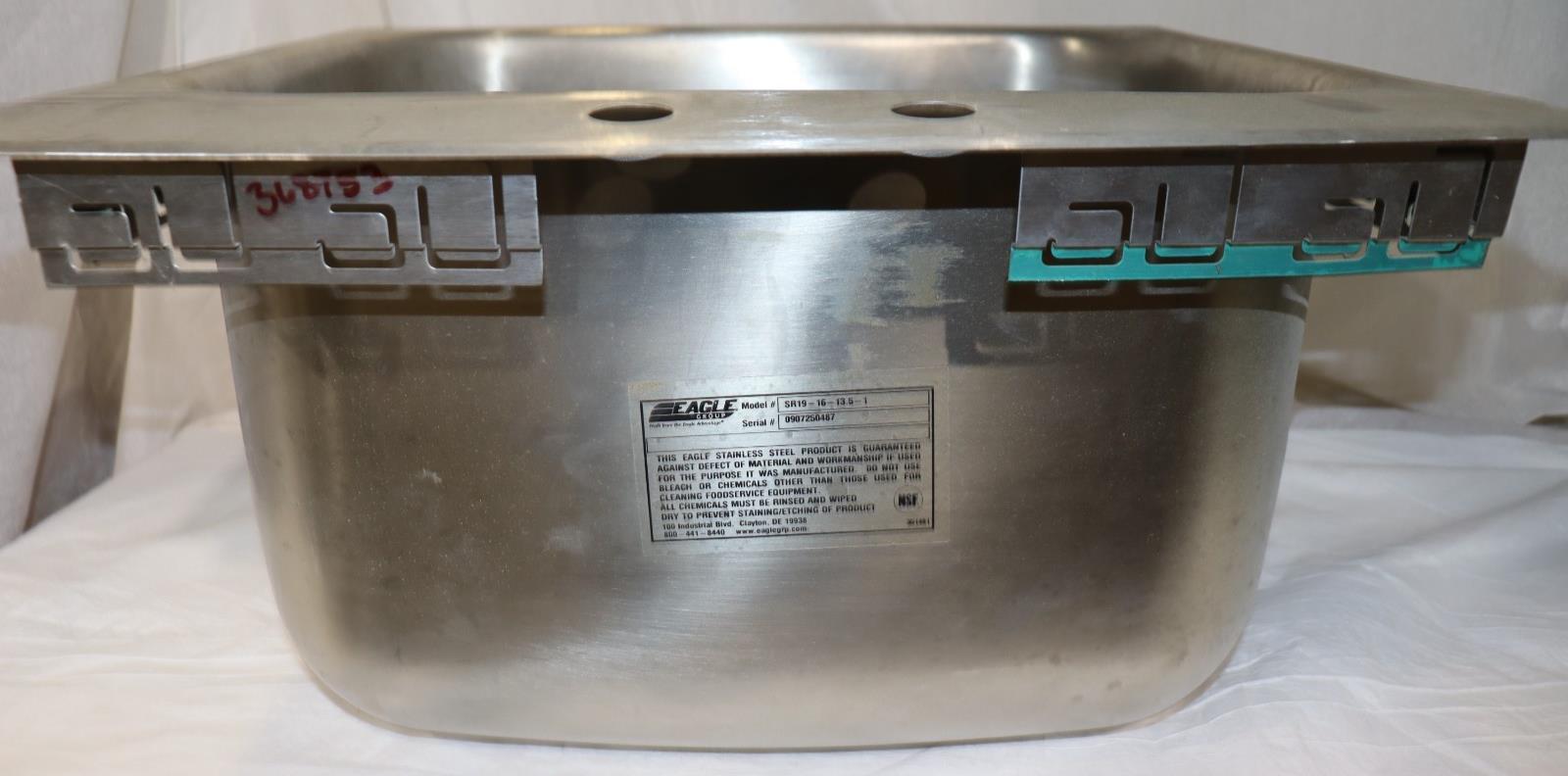 Stainless Drop-In Sink, Eagle Group SR19-16-13.5-1 Self-Rimming - Northside Material Brokers