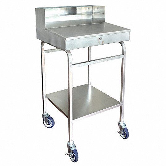 STAINLESS STEEL Mobile Workstand: 300 lb Load Capacity, 49Y096 - Northside Material Brokers