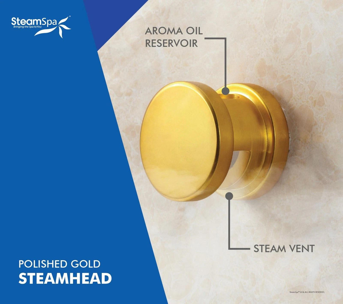 SteamSpa BKT750-A Black Series Bluetooth/WiFi 7.5kW w/ QuickStart, Polished Gold - Northside Material Brokers