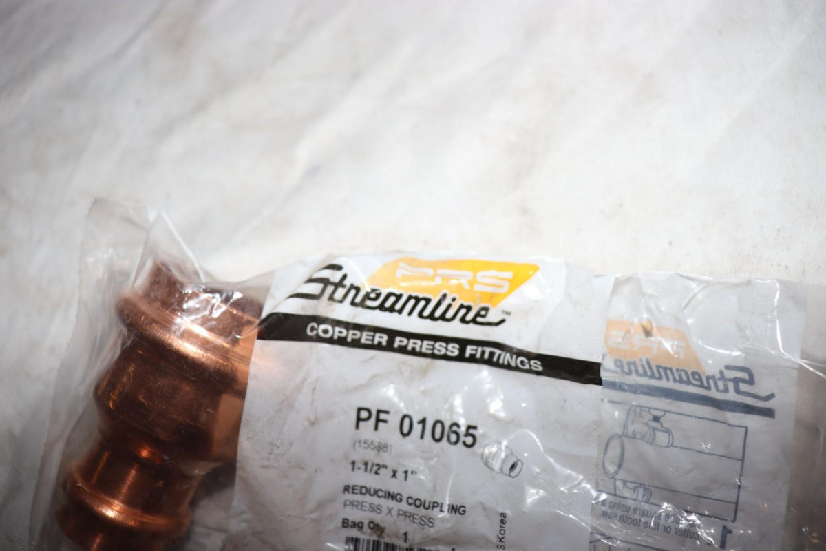 Streamline Copper PF01065 - 1-1/2" x 1" Reducing Coupling Propress - Northside Material Brokers