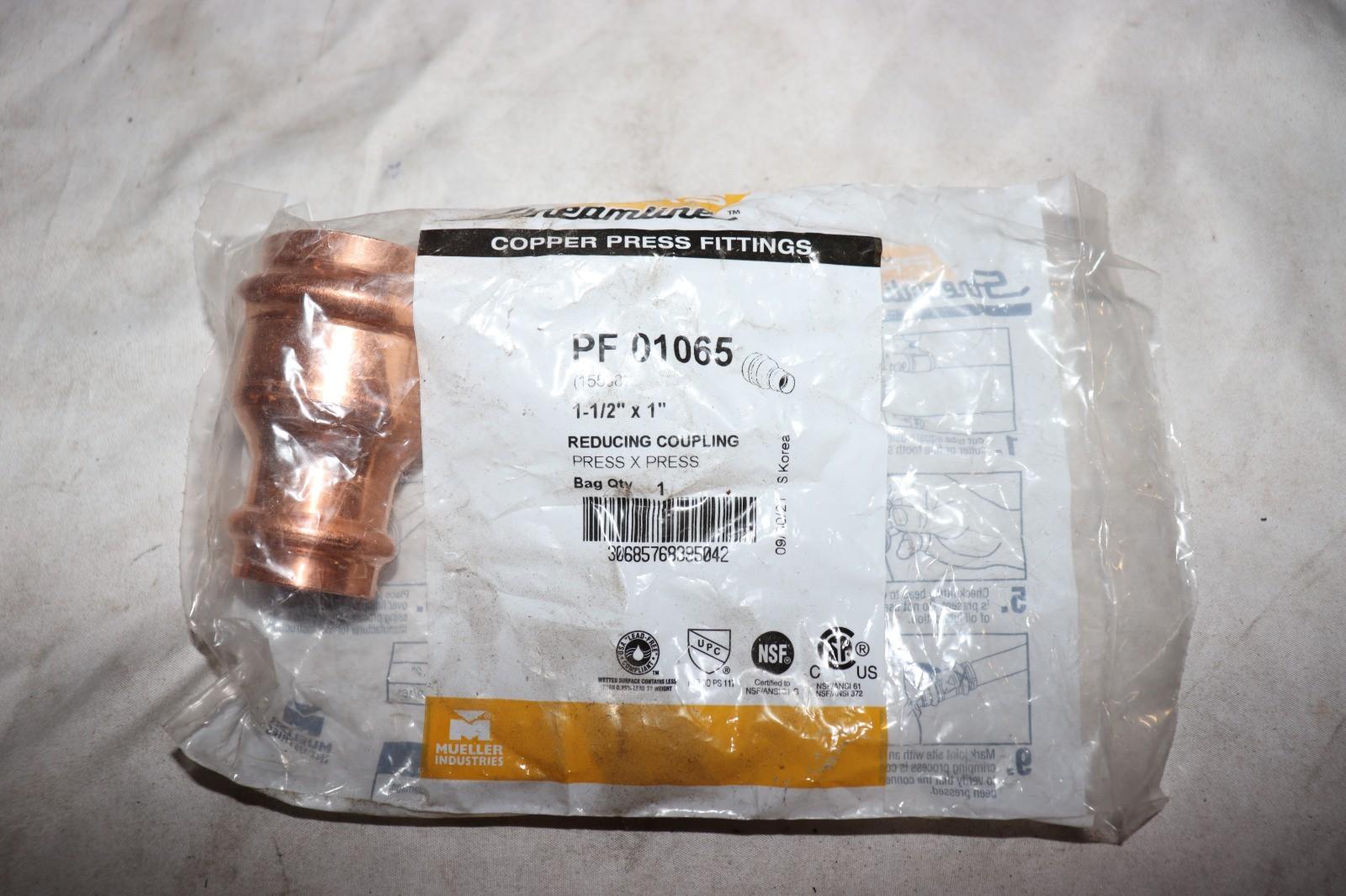 Streamline Copper PF01065 - 1-1/2" x 1" Reducing Coupling Propress - Northside Material Brokers