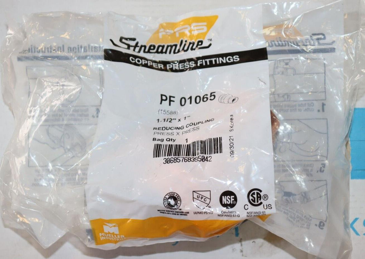 Streamline PF01065 - 1-1/2" x 1 Reducing Coupling - Northside Material Brokers