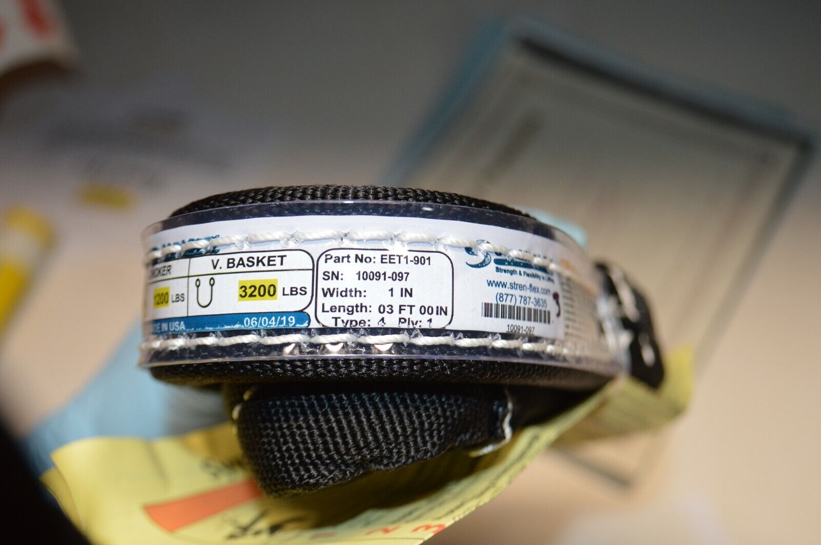 Stren Flex WEB SLINGS TYPE 4 (HEAVY DUTY), Model EET1-901 - Northside Material Brokers
