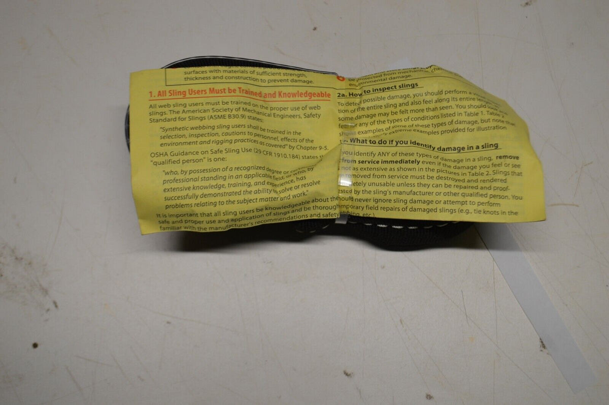 Stren Flex WEB SLINGS TYPE 4 (HEAVY DUTY), Model EET1-901 - Northside Material Brokers