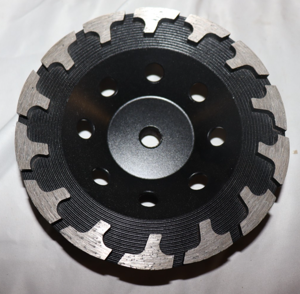Syntec 7" T Segment Cup Wheel 14-Segment Threaded Arbor - Black Series - Northside Material Brokers
