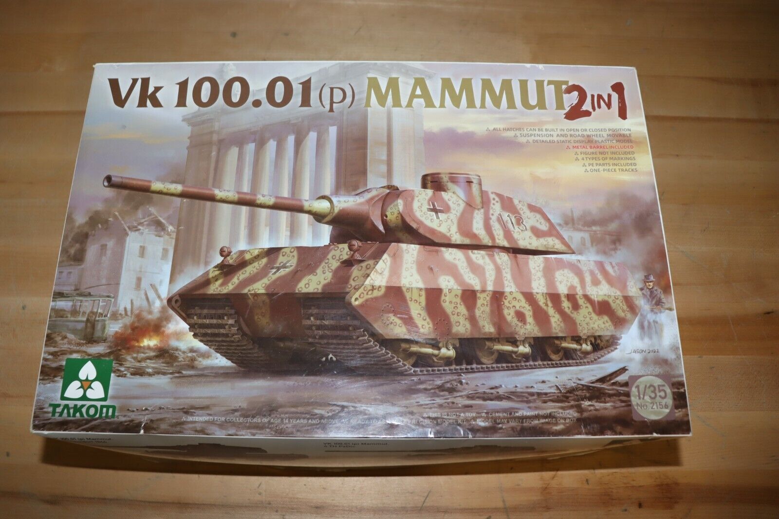Takom 2156 1/35 VK 100.01(P) MAMMUT Model Tank Kit - Northside Material Brokers