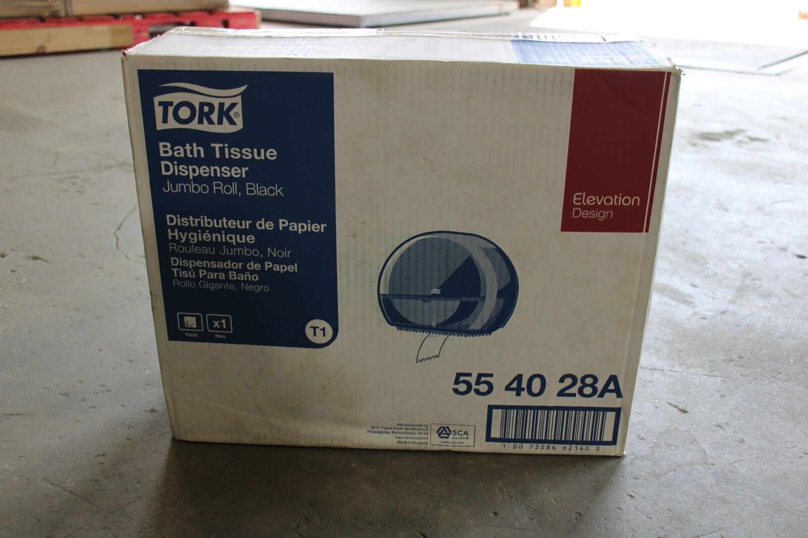 Tork 55 40 28A Jumbo Roll Bath Tissue Dispenser Black, NIOB - Northside Material Brokers