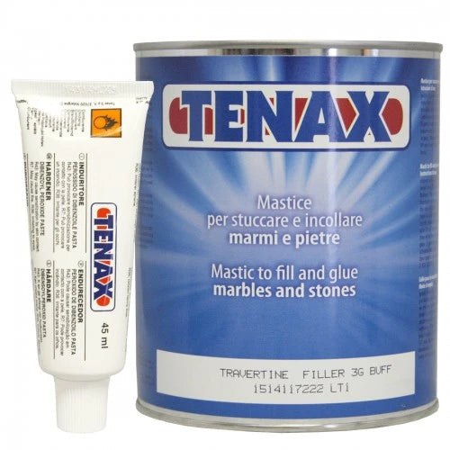 TENAX Travertine Filler 3G Buff with Tube of Hardener 1 Quart TETRFILL