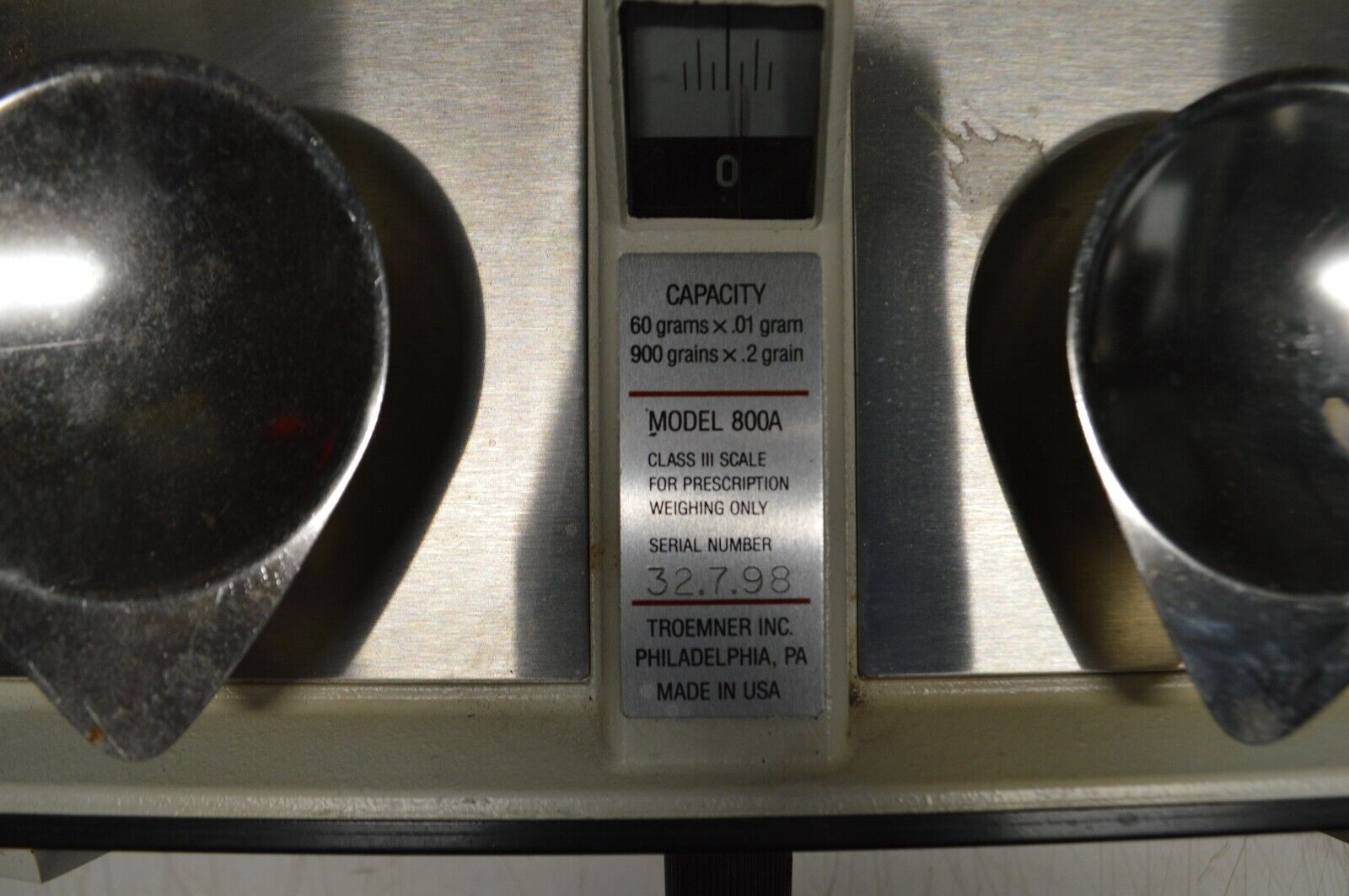 Troemner Pharmacy Scale, 800A - Northside Material Brokers