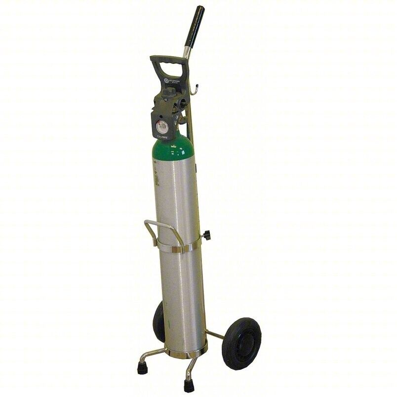 Two-Wheel Tilt-Back Vertical Medical Cylinder Cart, 100 lb Load Capacity, 11 in - Northside Material Brokers