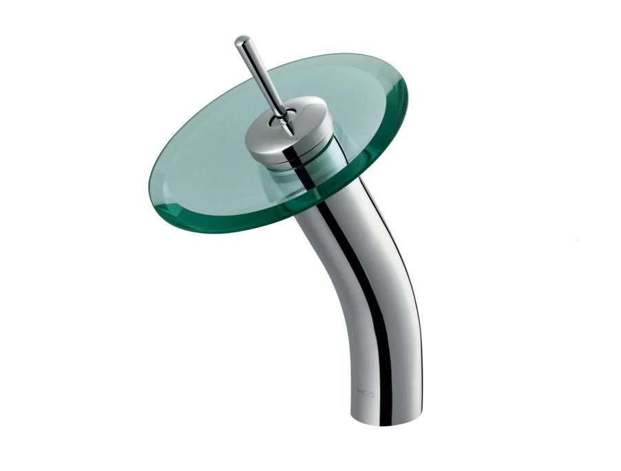 VIGO Waterfall Single Hole Single-Handle Vessel Bathroom Faucet with Clear Glass - Northside Material Brokers