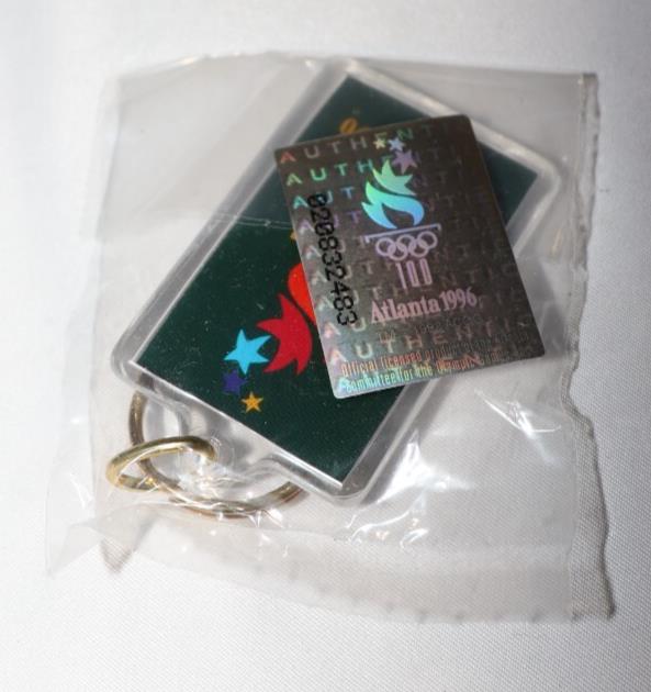 Vintage 1996 Atlanta Summer Olympic Games Key Chain Green Georgia Collectible - Northside Material Brokers