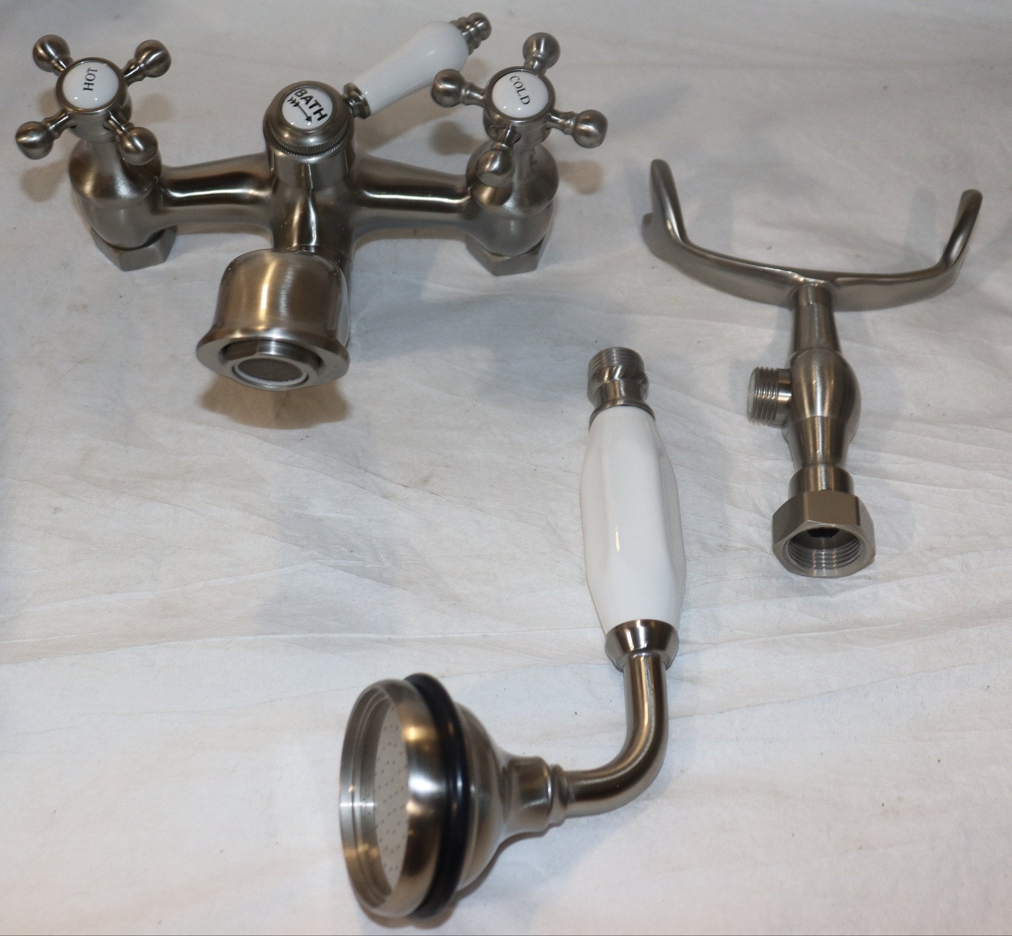 Wall Mounted 4"-9" Tub Filler Faucet, Satin Nickel, S5560129, Huntington Brass - Northside Material Brokers