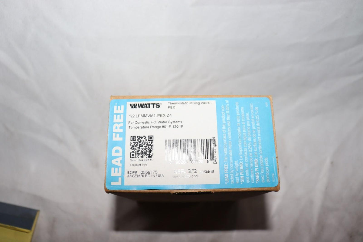Watts 1/2" LFMMVM1 PEX Crimp Lead Free Mixing Valve, New - Northside Material Brokers