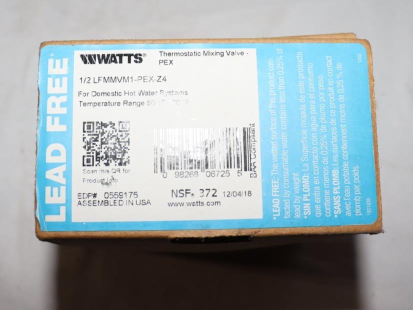 Watts LFMMVM1-PEX-Z4, 1/2", Thermostatic Mixing Valve, Lead Free - Northside Material Brokers