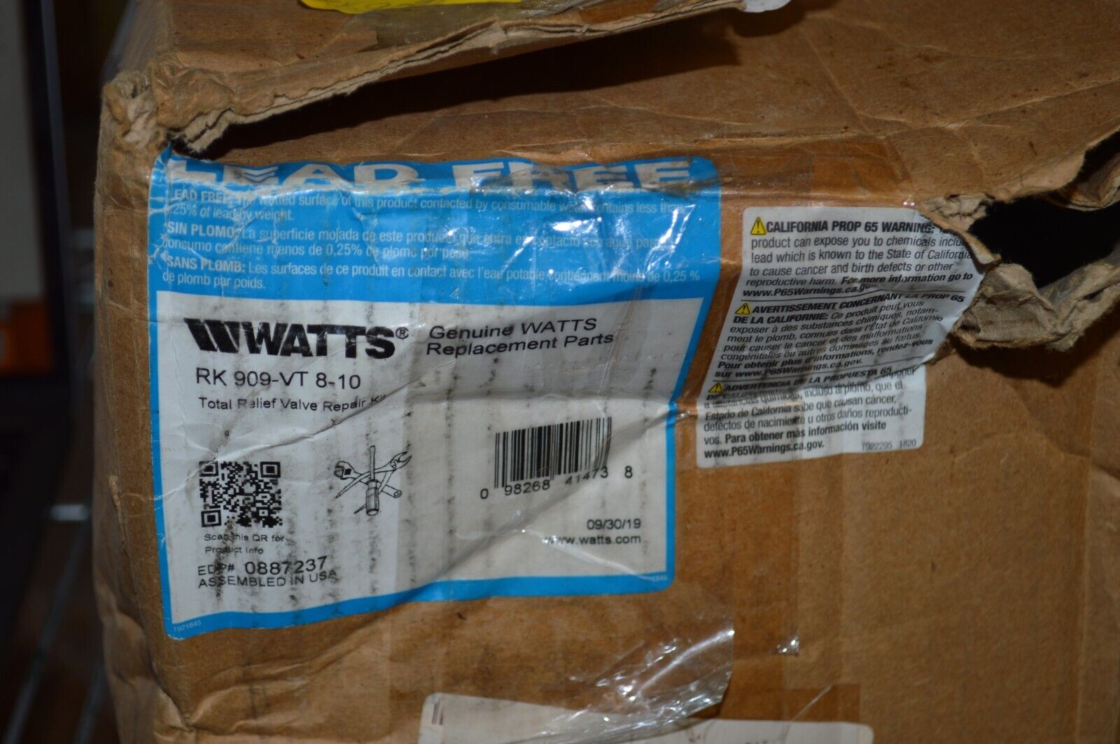 WATTS Total Relief Kit: For Use With Watts Series 909 (8 in), only include item - Northside Material Brokers