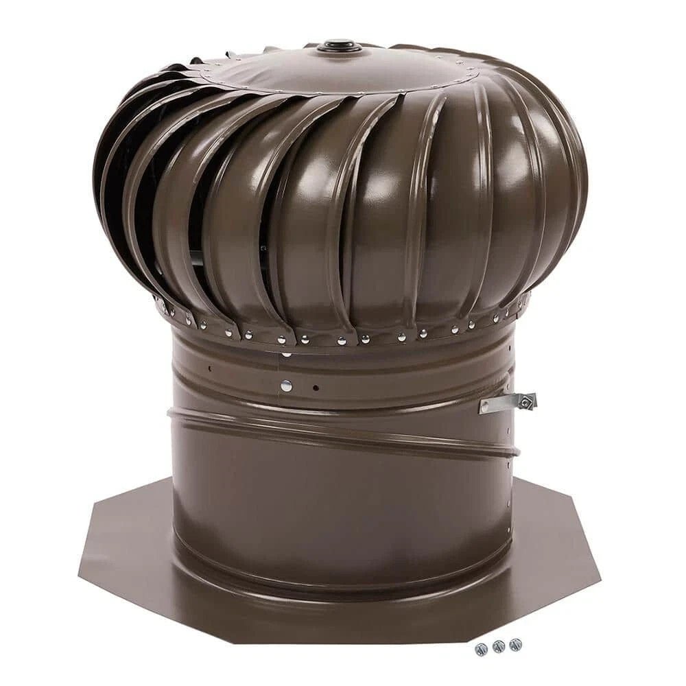 Weathered Wood Durable Galvanized Internally 12in Braced Roof Turbine Vent Steel - Northside Material Brokers