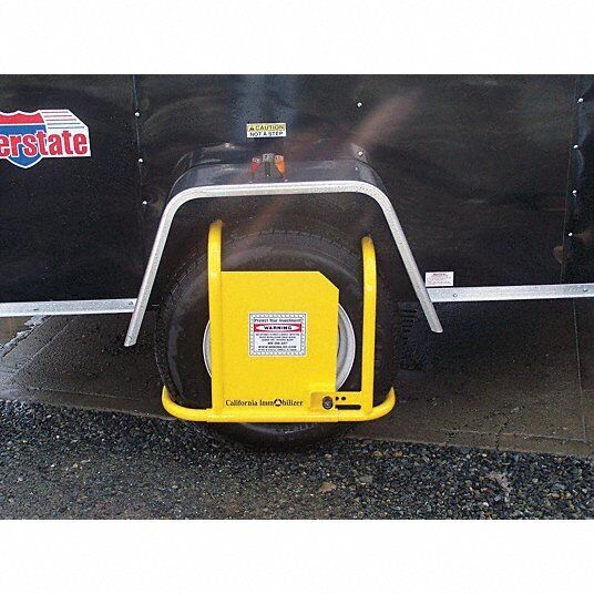 Wheel Clamp Type C: Fits 16 in Wd Range, Steel, Yellow, 39C427 - Northside Material Brokers