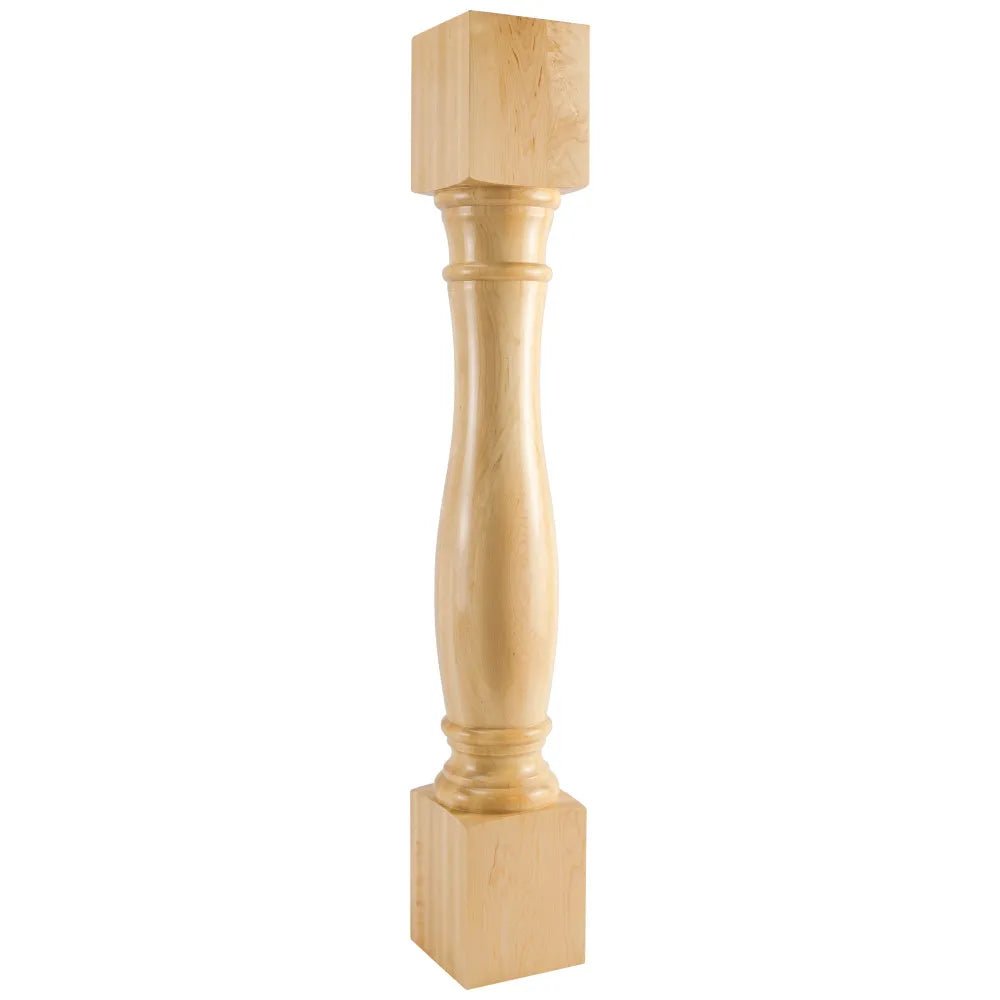White Birch Turned Post, 6" W x 6" D x 42" H P1-6-42-WB - Northside Material Brokers